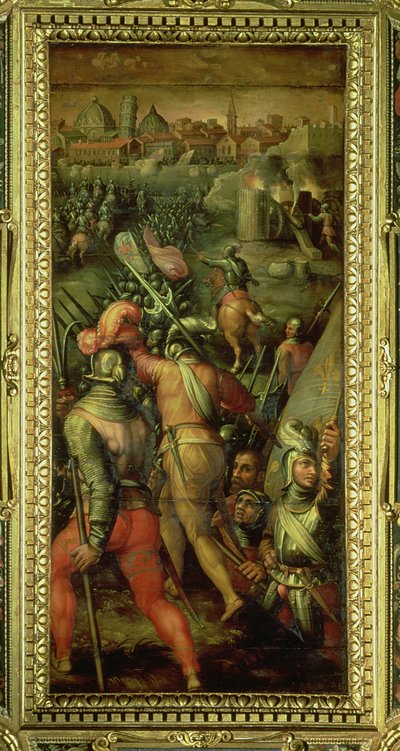 Die Schlacht von Barbagianni von der Decke des Salone dei Cinquecento, 1565 von Giorgio Vasari